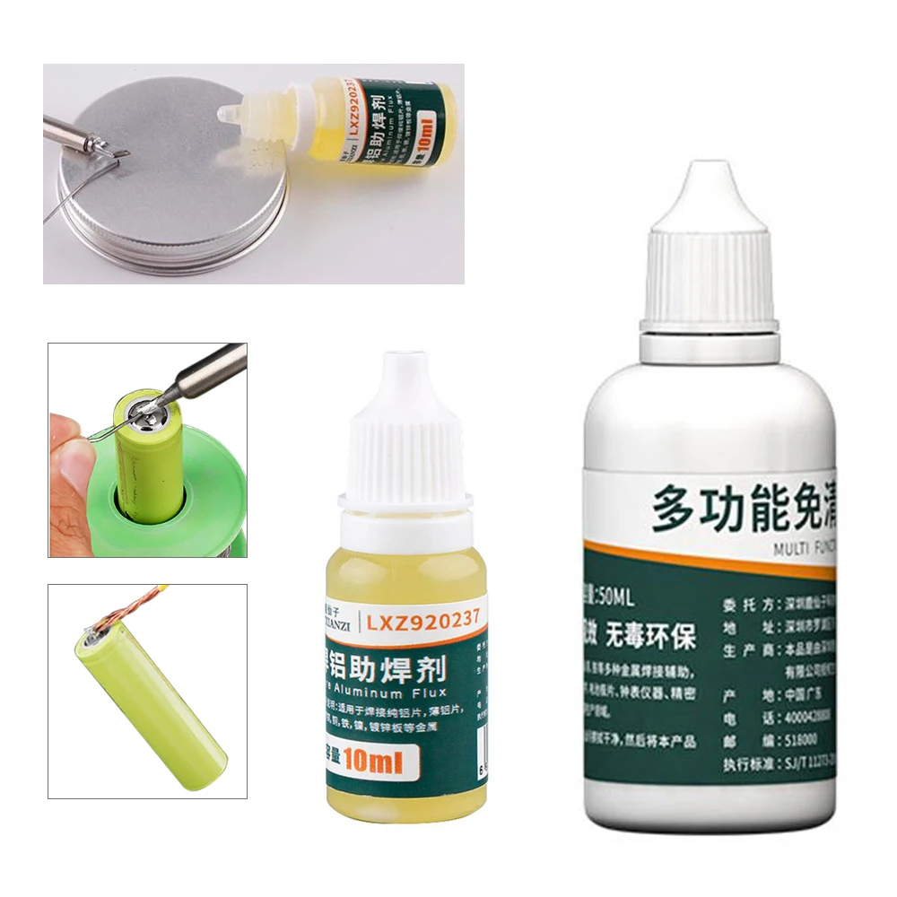 50ml Stainless Steel Flux Liquid Solders Water High Quality Durable Soldering Paste Flux 10ML Lead-free Solder Flux lead and tin melting pot accessories electricians tools soldering small electronics stainless steel titanium plated bath