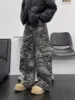 Man's Camouflage Large Pocket Wide Legs Unisex Pants Young man Street Straight Bottoms Male High Waisted Trousers 1