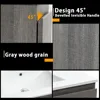 Bathroom Organizers, 30" Bathroom Vanity Wall Mounted Grey Floating Vanity Two Drawers Storage Cabinet With Ceramic Integrated S 3