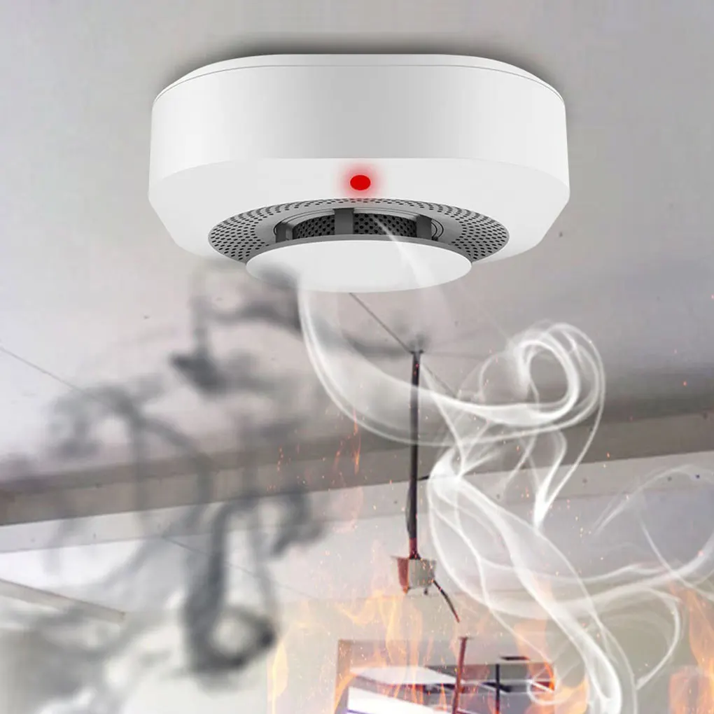

Wireless Smoke Detector Sensor Alarm Best Defense Against Fire Wireless Installation Compact ABS