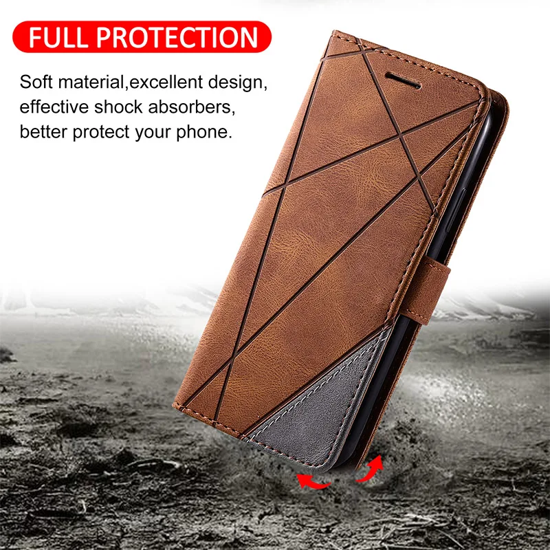 Luxurious Leather Wallet Case with Card Slot and Magnetic Flip Stand