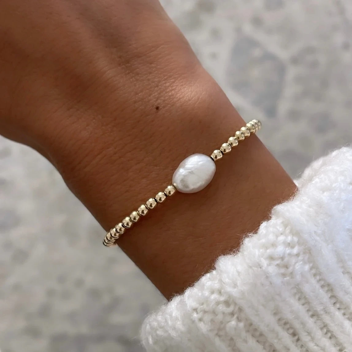 Vlen natürliche Süßwasser perlen Armbänder für Frauen einfache vergoldete 18 k Perlen Armband Pulse ras Mode Boho Schmuck