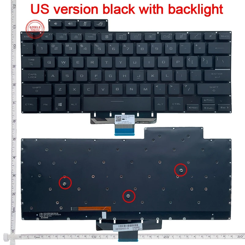 Teclado com Retroiluminação para Asus Rog Zephyrus Rog Huan 16 G16 Ga503 Ga503q Ga503qr Ga503qs Huan 15 G15 Gu603 Gu603h - Imagem 3