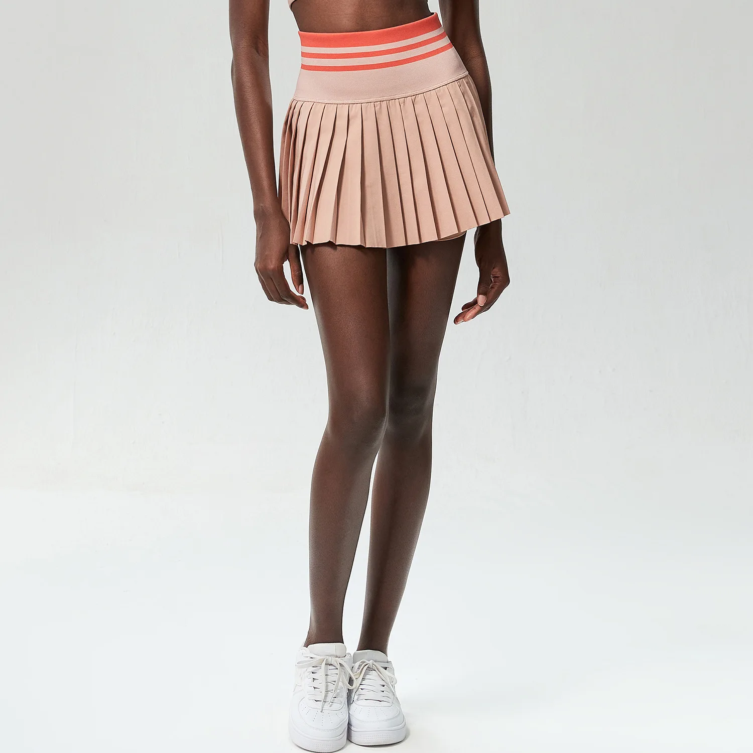 Women Pleated Tennis Skirt Summer Solid Color High Waist Yoga Running Skort 2 In 1 Pocket Gym Short Sportswear Workout Clothes sports skirt