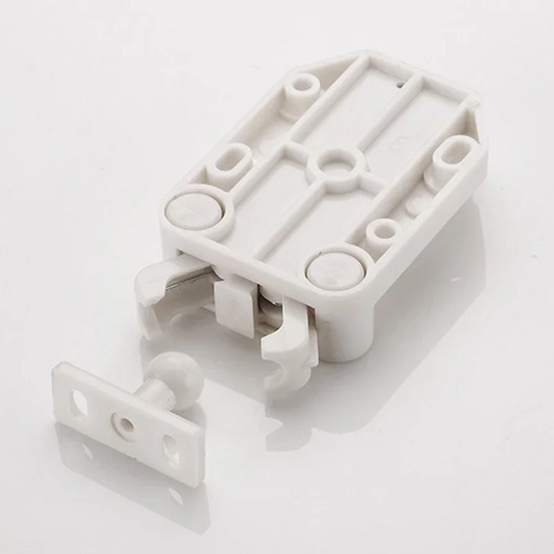 2 Set Cabinet Latches Push To Open Door Drawer Cabinet Self-locking Cupboard Suction Catch Rebound Device Anti-flapping LockFree