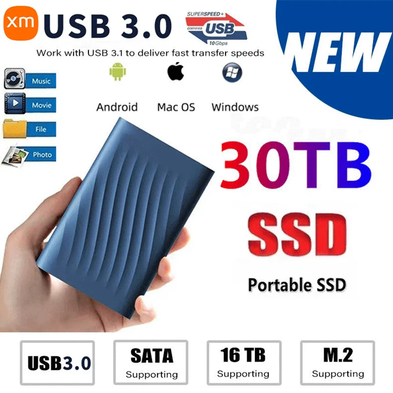 

High-speed 1TB SSD Portable Hard Drive USB3.0 Interface 500gb Mobile Hard Disks External for Xiaomi For Laptop Desktop PC