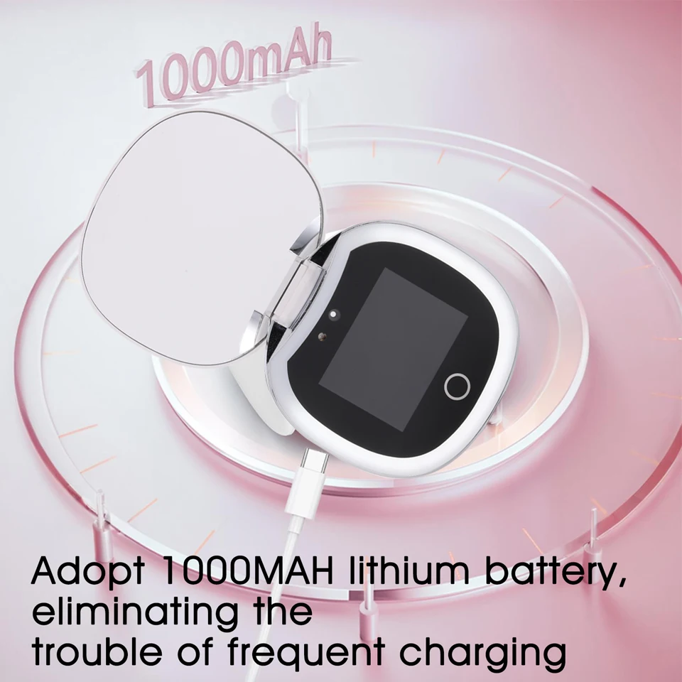 UV Mirror Sunscreen Test Camera Sun Protection Visualization Travel Makeup Mirror LED Light Compact Hand Mirror