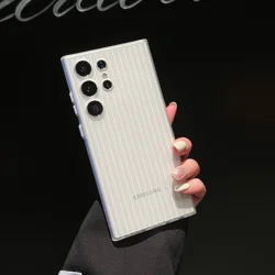 Luxury Matte Stripes Shockproof Phone Case with Camera Protection - S26 (Clear)