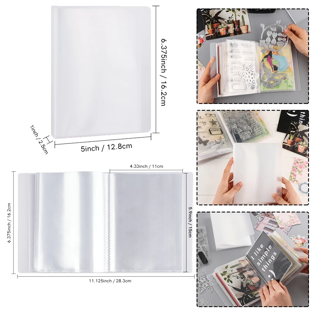 

5x6.4inches Stamp Cutting Dies Storage Book Organizer Folder Perfect For Postcards Stickers Album Hold New DIY Tool 2023