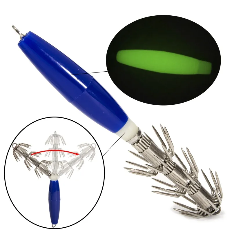

Exploding Hooks ABS Material Three-Layer Umbrella Squid Hooks Fishing Deep-Sea Osprey Umbrella Hooks Multi-Claw Wooden Shrimp
