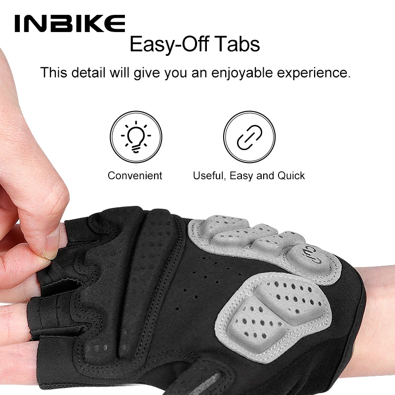 INBIKE Half Finger Bicycle Gloves Men Shockproof Breathable MTB Cycling Sport Gloves for Men Women Bike Biking Glove Accessories 5