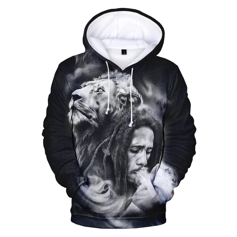 

Newest Hip Hop Bob Marley 3D Hoodies Sweatshirts for Men Rapper Reggae Sweatshirts Print Pullover Unisex Fashion Plus Size Coat