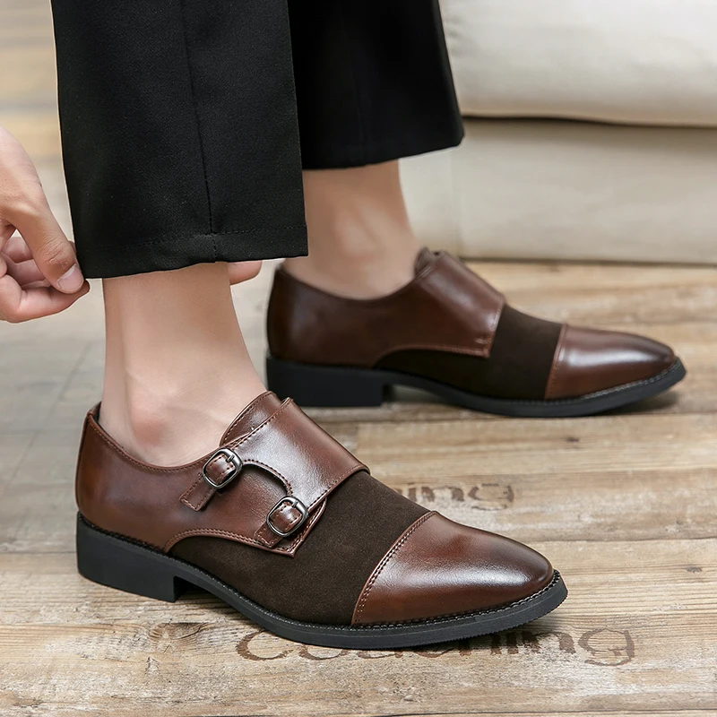 New Mens Casual Leather Oxfords Dress Suit Wedding Monks Comfortable Gentleman Stylish Business Formal Shoes Loafers Flats 38~48