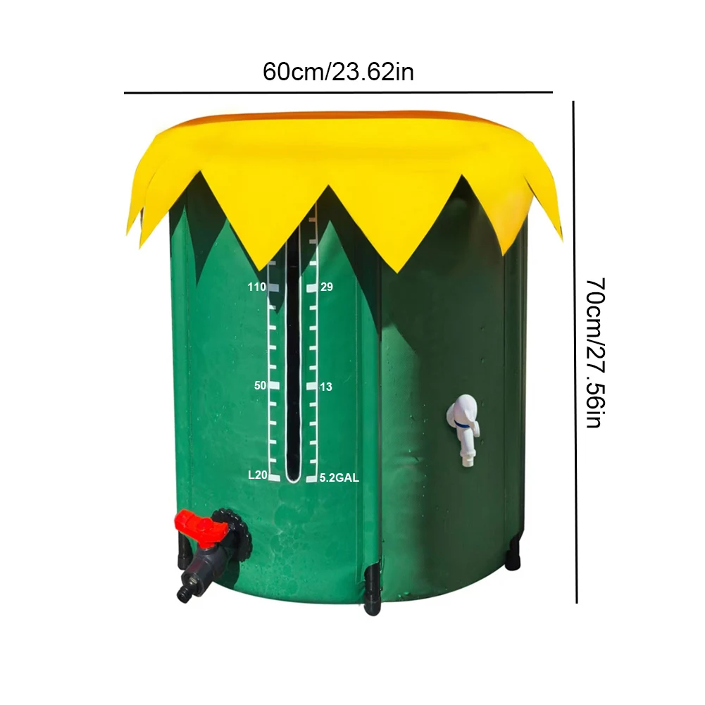 200L Rainwater Storage Tank Sturdy Design Rainwater Collection Barrel Portable Rainwater Collection Container with Spigot & Over