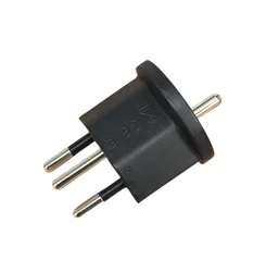 European to Swiss Travel Power Adapter - 3 Pin, 10A, 250V (Black)