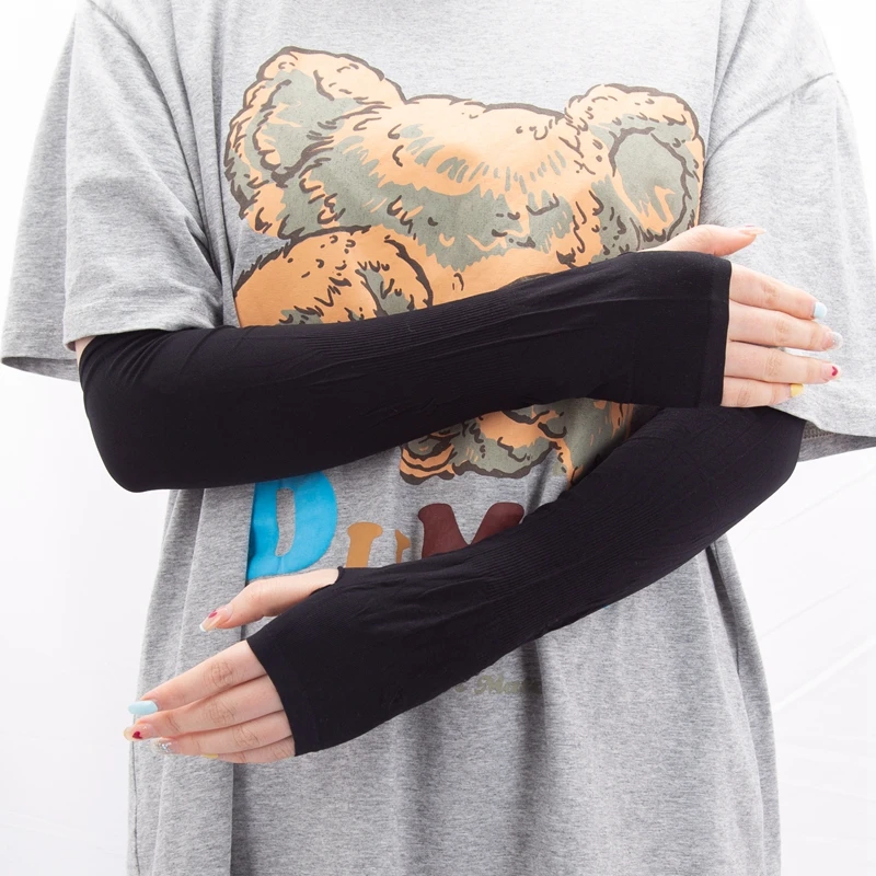 Women Sun Protective Sleeves Long Gloves Breathable Quick Dry Men Running Sun UV Protection Long Arm Cover Cycling Arm Sleeves