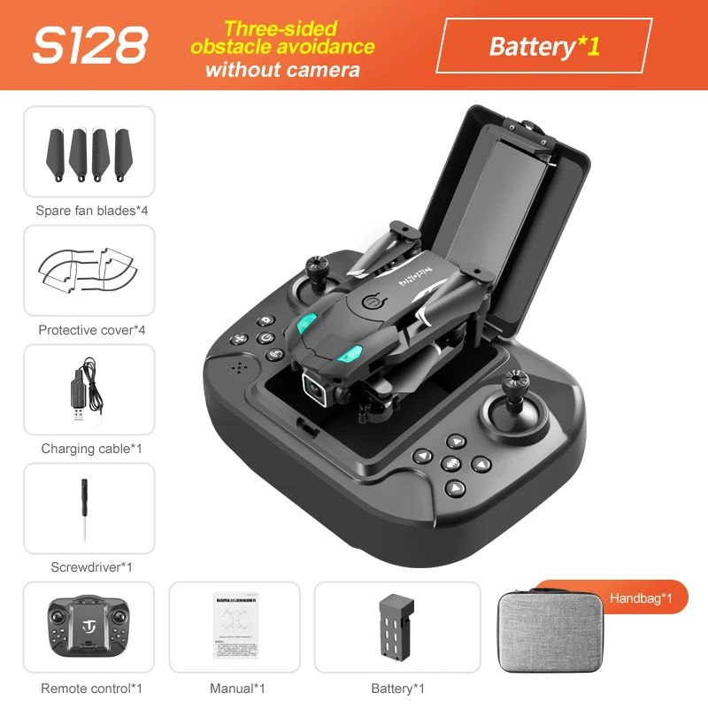 hunters 2.4 ghz rc 6 axis gyro quadcopter S128 Mini Drone 4K HD Dual-camera Aerial Camera Quadcopter Fixed-height Three-sided Obstacle Avoidance Remote Control Aircraft aerocraft drone 6ch remote control quadcopter RC Quadcopter