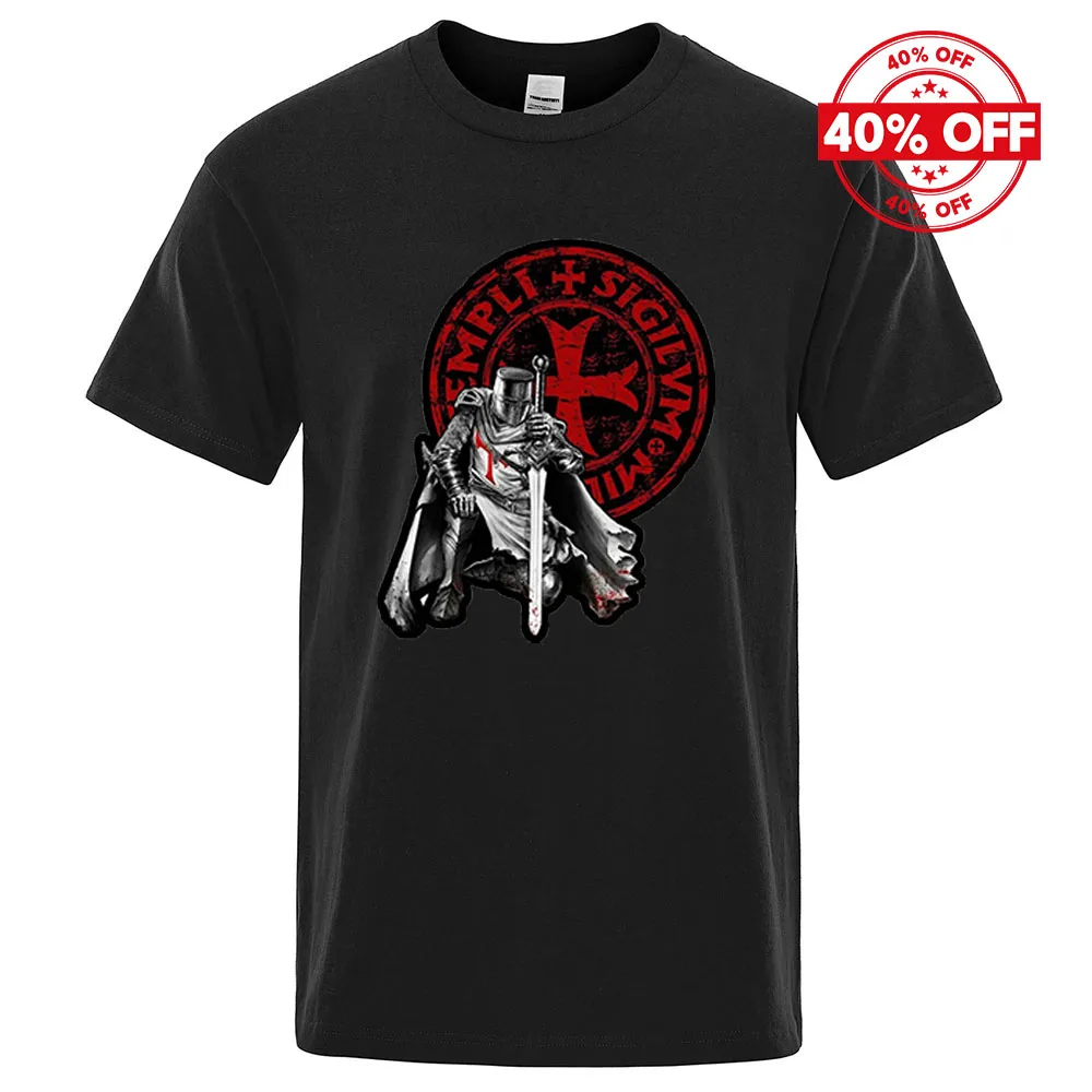 Summer Mens Casual Short Sleeve Knights Templar Tshirt