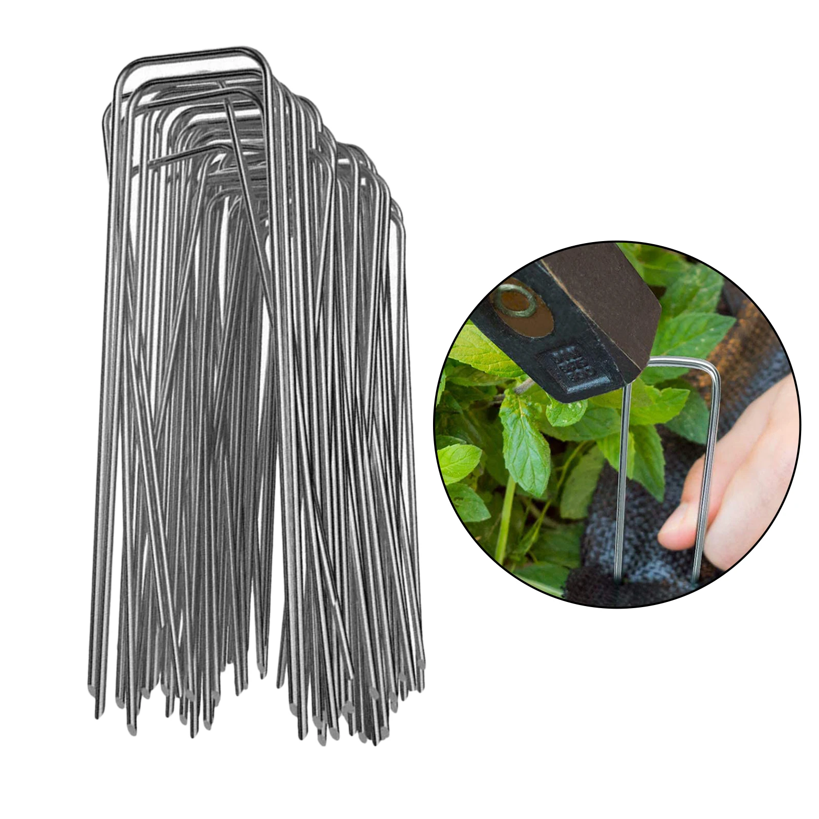 Weed Barrier Stakes Pins Landscape Staples 6 inch Gardening Yard Sod Fencing Tack