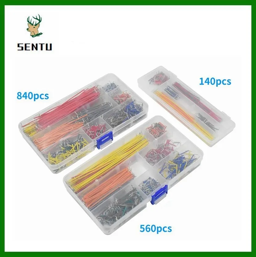 140Pcs 560Pcs 840Pcs Preformed Breadboard Jumper Wire Kit 14 Lengths Assorted for Breadboard Prototyping Circuits