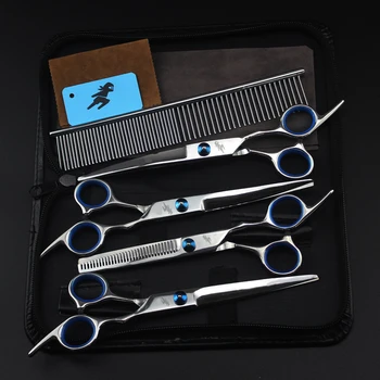 7 inch Blue Pet Grooming Scissors Set Sadoun.com