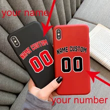 Custom Basketball Number Name Letter DIY Case for iPhone 13 12 11 Pro Max SE 2020 Cover Silicone Funda for iPhone 8 Plus XS XR 7