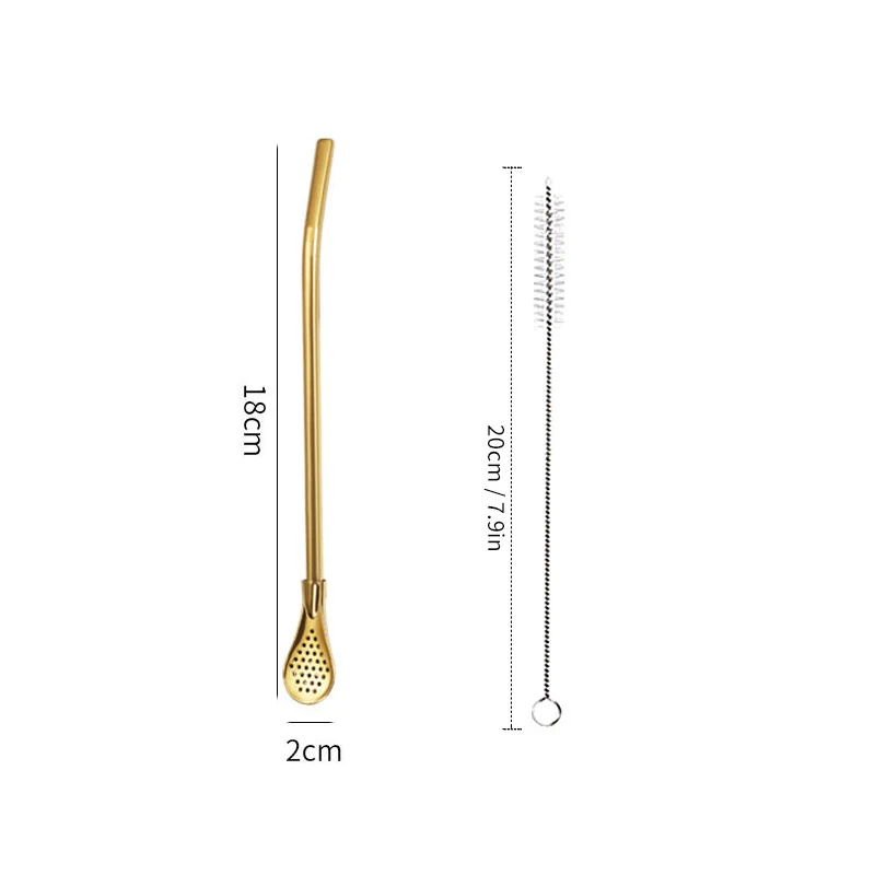 Eco-Friendly Stainless Steel Drinking Straws with Cleaning Brush