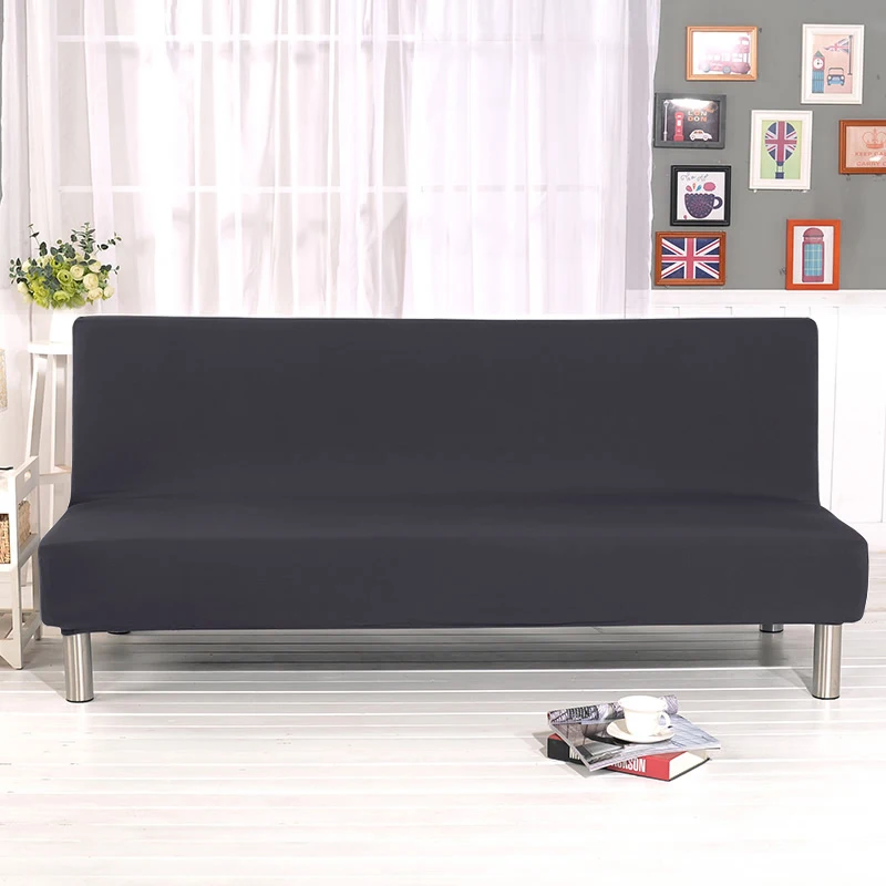 Description Picture 6 of itemSolid Color Sofa Bed Cover Elastic Armless Couch Covers for Living Room Anti-Slip Removable Slipcovers Folding Settee Case