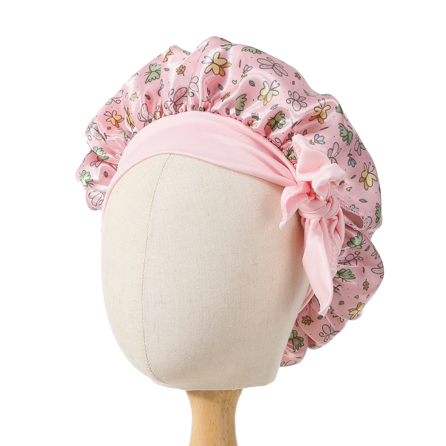 Satin Bonnet for Baby Hair Care Night Sleep Silk Beanie Hat Newborn Baby Girls Children Sleeping Bonnets Cap Kids Cooking Hat 4