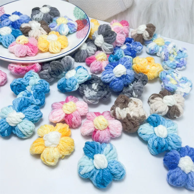 

45 мм цветок ручной работы, плетеные градиентные цветные буфы, цветы, милые пряжи, цветы, брошь «сделай сам», заколки для волос, аксессуары для одежды, украшение