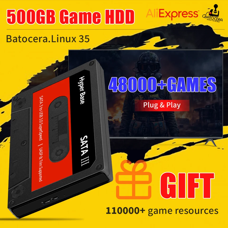 パソコンデスク PC unitcom ld8i-mp3 Xbox(Batocera-Linux) Batocera.Linux 35 2TB Gaming HDD Portable Game Hard Drive with