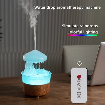 비 구름 가습기 버섯 디퓨저 7 색 LED 조명 타이밍 에센셜 오일 디퓨저 빗방울 공기 가습기 홈 선물