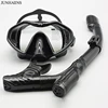 Junhaiins Snorkeling Set Anti-Fog Silicone Tempered Glass Diving Mask, Adult Goggles Leak-Proof Snorkeling Mask for Man 1