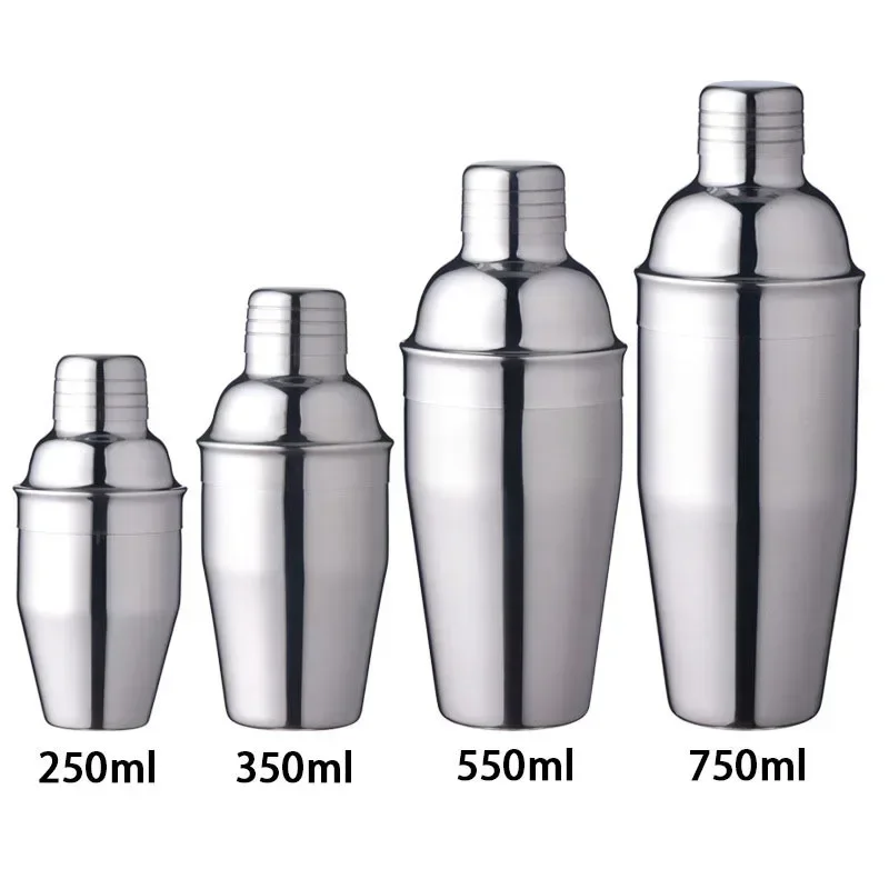 1Pcs 250/350/550/750ml Stainless Steel Cocktail Shaker cocktail shaker Cocktail Mixer Wine Martini Drinking Boston Style Shaker Party Bar Tools