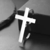 Jeshayuan Two Finger Cross Ring For Men Vintage Big Cross Open Ring Trendy Gothic Gold Silver Color Finger Christian Rings