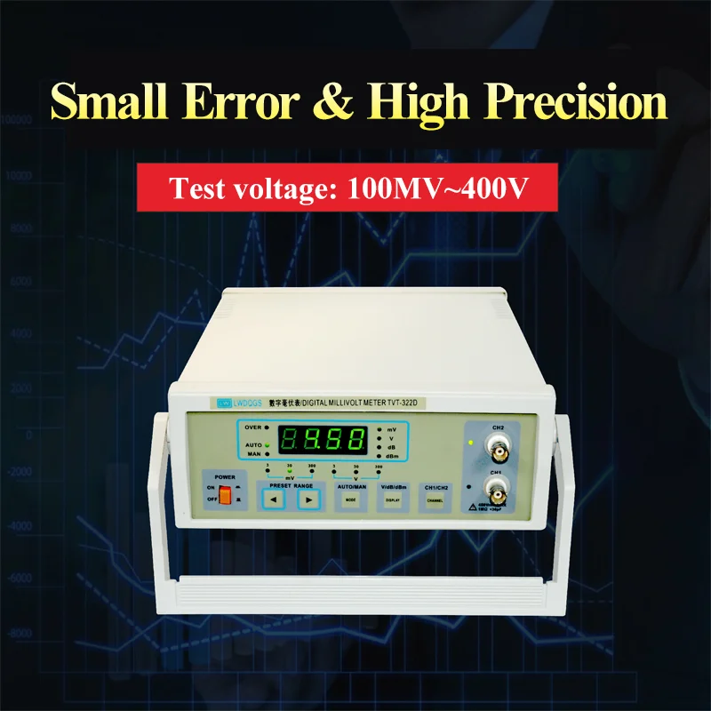 Longwei TVT-322D Dual Channel Digital Millivoltmeter Millivolt Meter Tester Doub