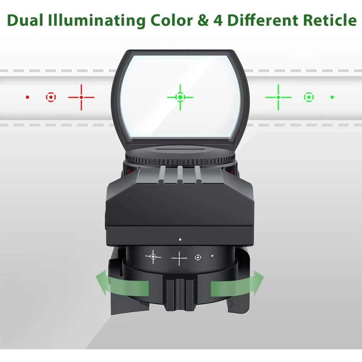 Rifle Scope 20mm Rail Holographic Red Green Dot Tactical Scope