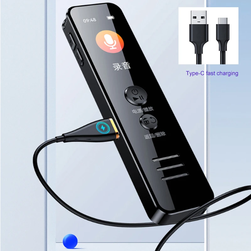 Voice Recorder Vandlion V62 Digital Dictaphone Voice Activated Recorder Long Distance Audio Recording MP3 Player Noise Reduction WAV Record