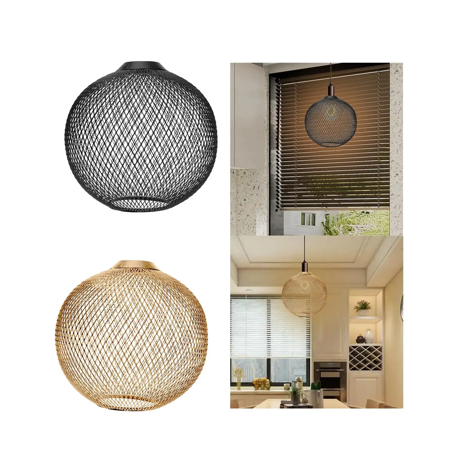 Mesh Pendant Lamp Shade Lamp Guard for Dining Room Living Room Restaurant