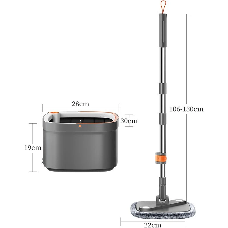 Hand Free Flat Floor 360 Spin Bucket Clean Mop Set Microfiber Sewage Water With Bucket Hand Free Household Lazy Cleaning Mop 6