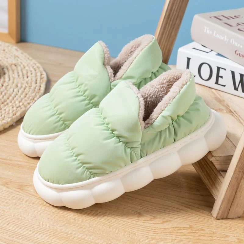 

New Fashion Winter House Slippers Men Women Warm Plush Cotton Slippers for Men Non-slip Comfortable Platform Shoes Men Pantuflas