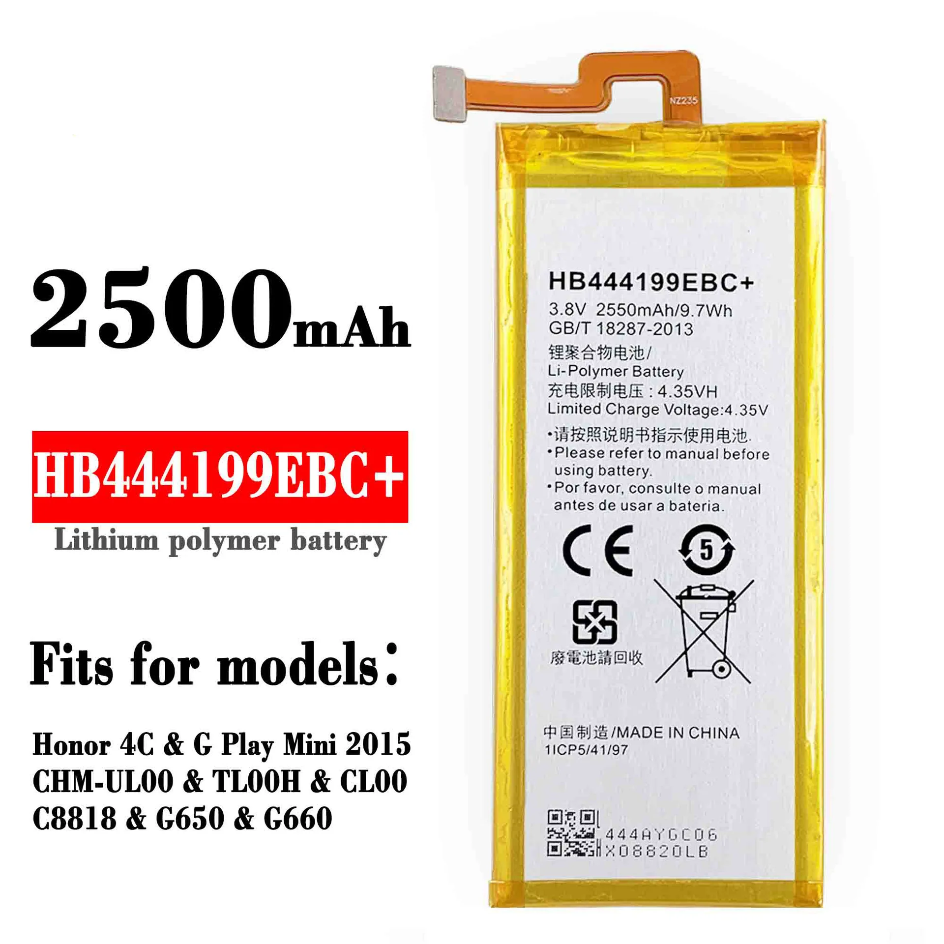 

HB444199EBC + C8818 G650 Аккумулятор для Huawei Hua Wei Honor 4C G Play Mini TL00H UL00 G660 2500 мАч сменная батарея + инструмент