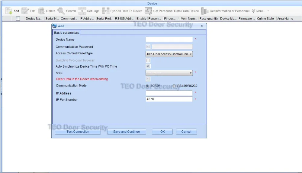Kompletní pohled na sadu otiskového terminálu