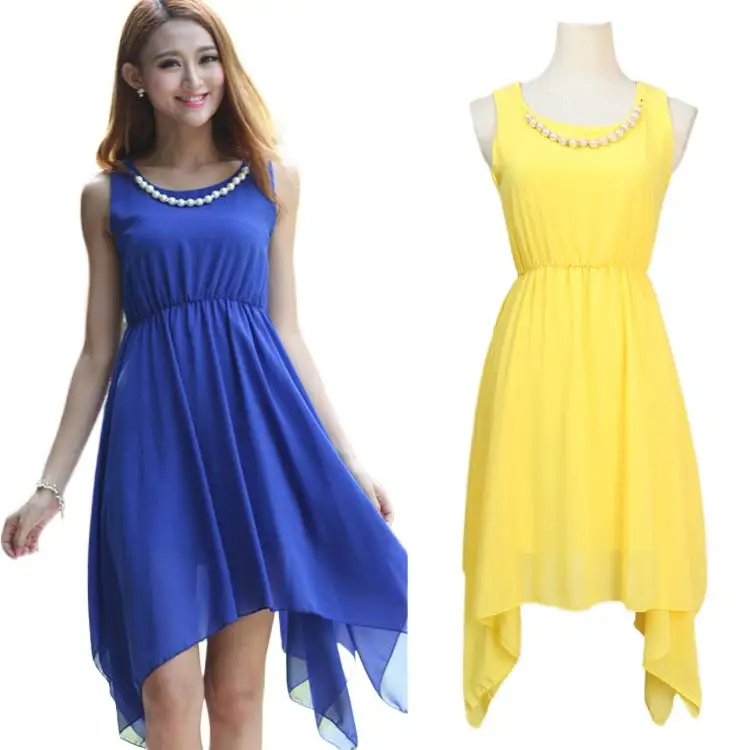 

2024 Spring and Summer fashion Irregular beaded chiffon dress women sexy dress,casual dress for girls