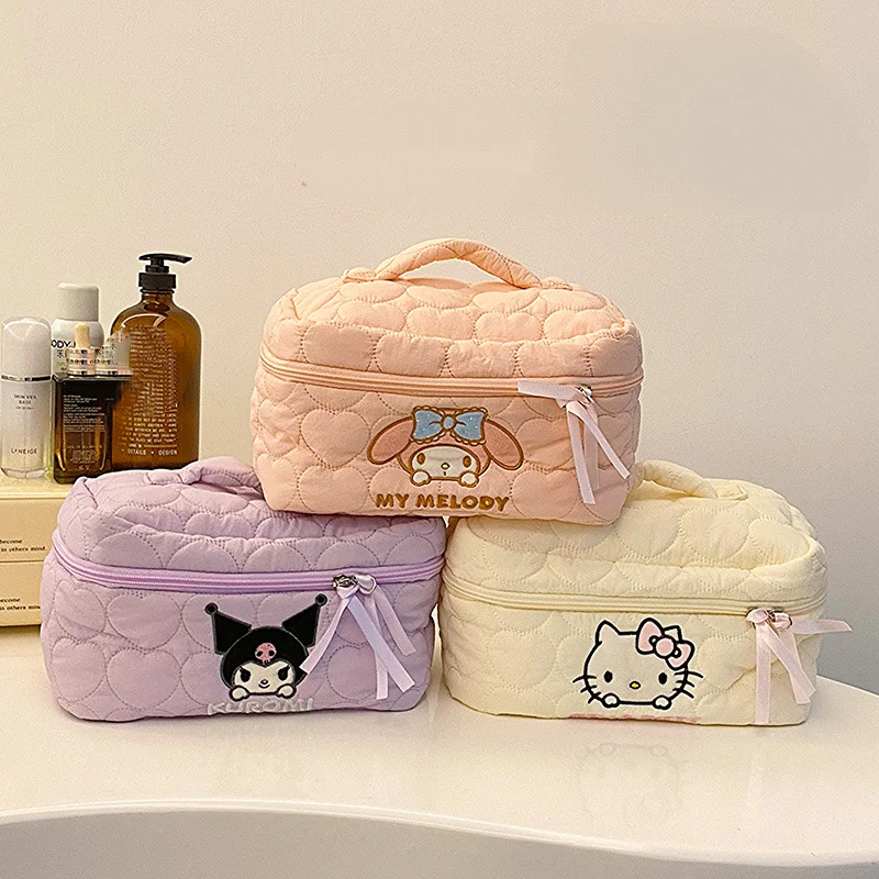 

Cartoon Sanrio Handbag Hellokitty Anime Cute Creative Makeup Bag with Large Capacity Portable Travel Storage Bag Girl Gift