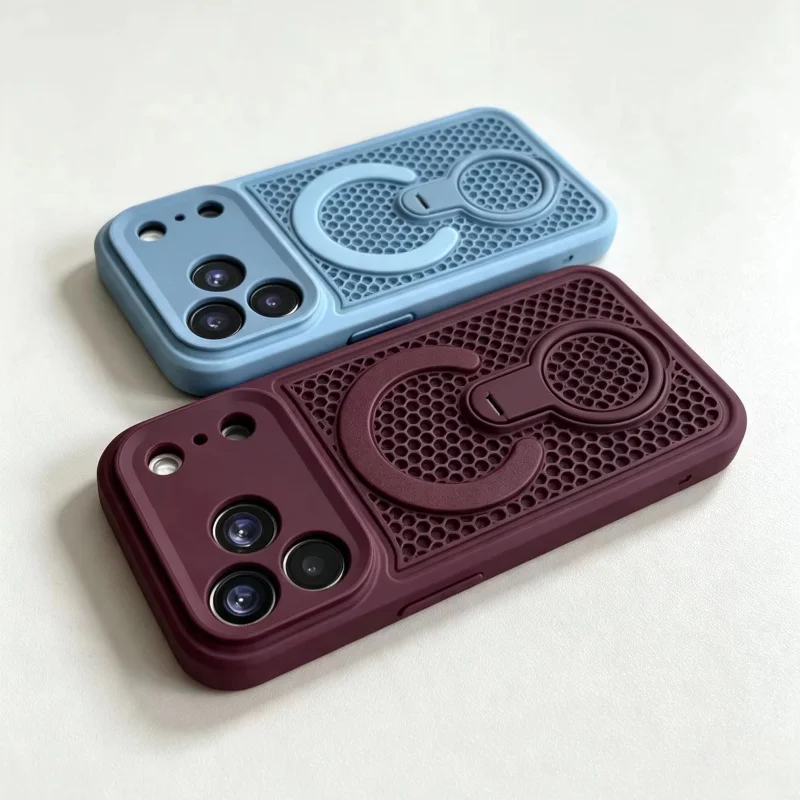 Honeycomb Mesh Heat Dissipation Bracket Phone Case - Full Pack Anti-Drop Protective Cover