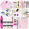 Acrylic Nail Art Kit UV Nail Dryer Light Polishing Tools With Electric Nail Drill Acrylic Nail Art Supplies For Beginner With Ev 5