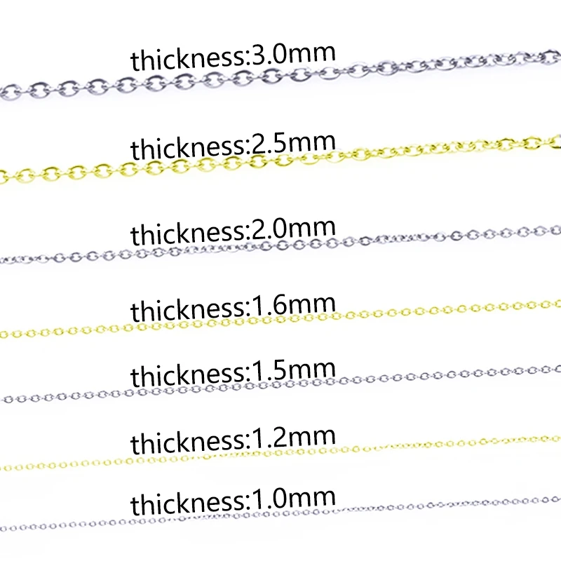 1-3mm Edelstahl Kette Halskette Für Frauen Männer DIY Schmuck Machen 40-90cm Lange Ketten um Hals Ketten – Detail 1