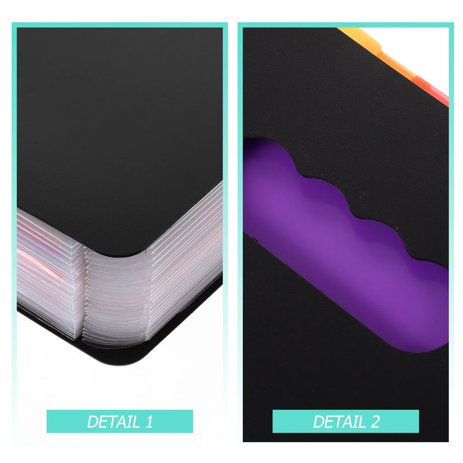 레인보우 아코디언 파일 폴더 두꺼운 PP 다층 확장형 문서 정리함 영수증 홀더 소형 사무실 파일 보관 가방