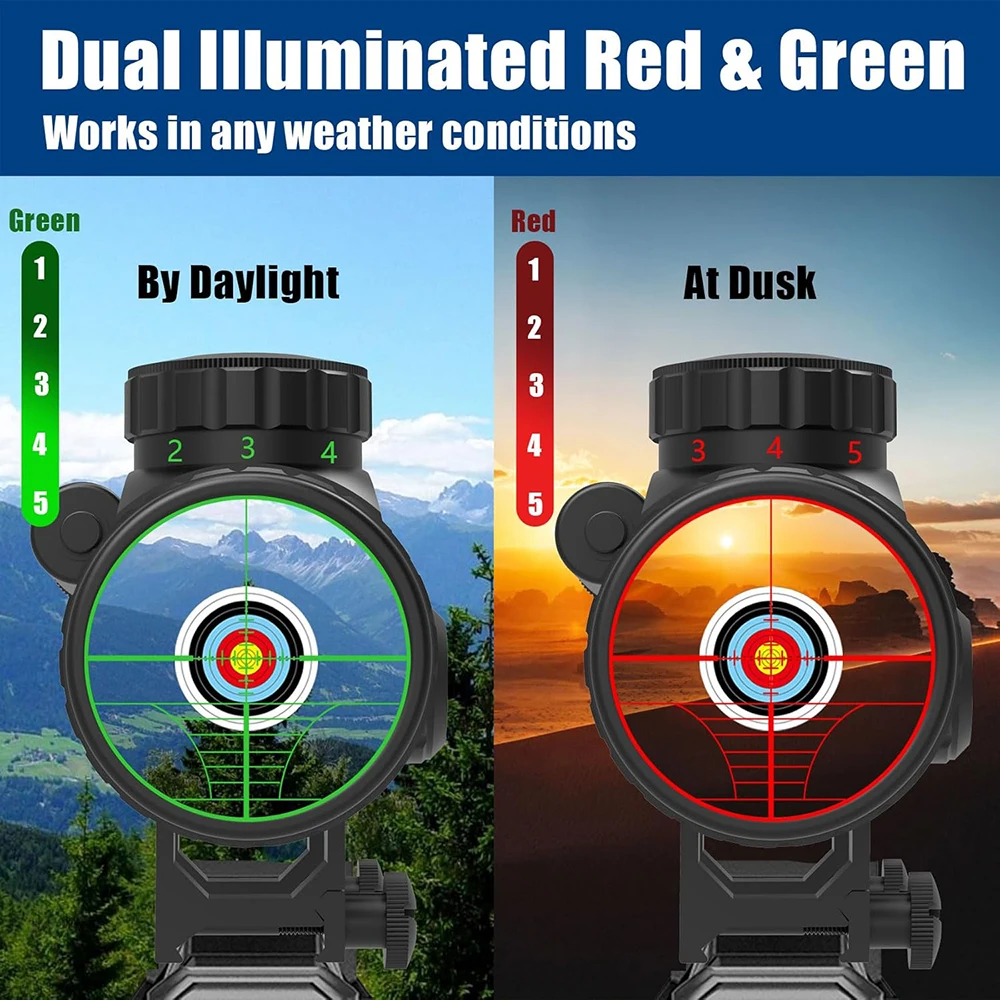 3-9x40EG Rifle Scope Red Laser Sight Combo Red Green Illuminated Optical Riflescope Mil-dot Reticle Scope 20/11mm Mounts